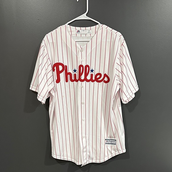 Phillies Striped Baseball Jersey Large - Picture 1 of 6